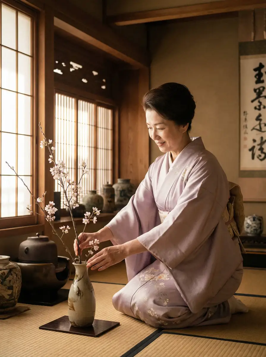 一位优雅的 【成人游戏】成人游戏影院官方平台 | 热点黑料成人游戏资源站 在和室中插花